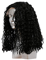 cheap -Synthetic Lace Wig Afro Curly Style 12-20 inch Black Middle Part 13x4x1 T Part Lace Front Wig Unisex Wig Black / Daily Wear