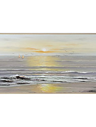 cheap -Oil Painting 100% Handmade Hand Painted Wall Art On Canvas Vertical Abstract Landscape Seascape Sunset Contemporary Modern Home Decoration Decor Rolled Canvas No Frame Unstretched
