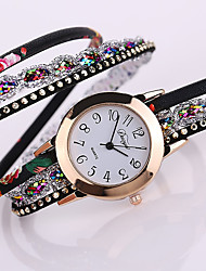 cheap -Luxury Watches Women Flower Popular Quartz Diamond Leather Bracelet Female Ladies Gemstone Dress Wrist Watch Quartz Watch for Women Analog Quartz Alloy