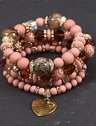 cheap -Women&#039;s Bracelets Ethnic Style Street Heart Bracelets &amp; Bangles / Imitation Pearl / Black / Red / Fall / Winter