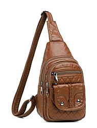cheap -unisex soft pu leather sling shoulder bag messenger bag chest bag fashion leisure travel small bag women&#039;s bag