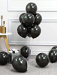 cheap -Glossy Balloons 10 12 16 Inch 50 Pcs Latex Balloons Suitable for Birthday Wedding Baby Shower Holiday Decorative Balloons with Dot Sticker and Double Hole Tape - Black