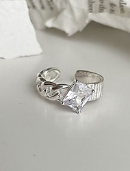 cheap -Adjustable Ring Party Geometrical Silver Silver 2 Silver 3 S925 Sterling Silver Donuts Stylish Simple 1pc / Women&#039;s / Wedding / Gift