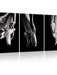 cheap -3 Piece Black and White Wall Art Elegant Ballet Shoes Ballerina&#039;s Pointes Wooden Frame Modern Canvas Prints Painting for Home Decoration Wall Decor Ready to Hang
