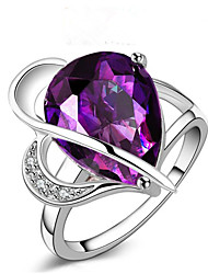 cheap -Ring Party Geometrical Silver Silver Plated Heart Fashion 1pc Amethyst / Women&#039;s