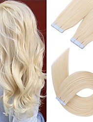 cheap -#613 Tape In Hair Extensions Human Hair 20pcs/Pack Straight Blonde Hair Extensions 14-22 Inch