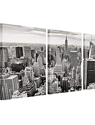 cheap -Black and White The Empire State Building in Manhattan Photography Canvas Wall Art Print 3 Pieces Modern Framed Photo Ready to Hang