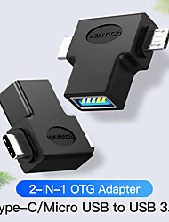 cheap -Vention OTG Adapter 2-in-1 Micro USB Type C Male to USB 3.0 female for Samsung Galaxy Macbook USB C OTG Adapter Converter