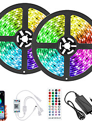 cheap -Smart LED Strip Lights 32.8ft/10M 5050 RGB LED Strip TV Backlight RGB Bluetooth Music Sync 5M 10M 5050 SMD Color Changing with 40 Keys Controller for Bedroom Kitchen Home Decoration