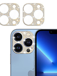 cheap -[2PCS] Bling Camera Lens Protector Compatible with iPhone 13 12 Pro Max mini 11 Pro Max Rear 3D Glitter Diamond Crystal Lens Decoration Camera Cover Protective (Gold)
