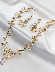 cheap -Women&#039;s White Hoop Earrings Necklace Bridal Jewelry Sets Classic Flower Shape Elegant European Korean Cute 18K Gold Plated 18K Gold Earrings Jewelry Gold For Party Wedding Engagement Valentine&#039;s Day