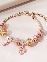 cheap -Women&#039;s Bead Bracelet Beads Heart Stylish Artistic Trendy Cute Sweet Glass Bracelet Jewelry Pink For School Gift Daily Prom Festival