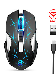 cheap -HXSJ T300 Wireless 2.4G Optical Gaming Mouse / Rechargeable Mouse Led Breathing Light 2400 dpi 3 Adjustable DPI Levels 7 pcs Keys