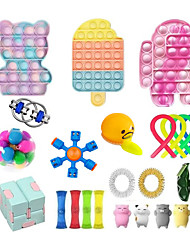 cheap -Fidget Sensory Toys Pack 50PCS Bubble Sensory Fidget Popper Poppets Toy Set Box Stress Anxiety Relief Toys for Teenagers Adults