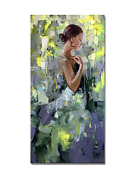 cheap -Oil Painting Hand Painted Vertical Landscape People Modern Stretched Canvas