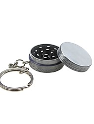 cheap -2-layer Zinc Alloy With Keychain Smoke Grinder 30mm Flat Grinder Random Color