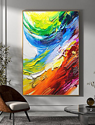 cheap -Oil Painting 100% Handmade Hand Painted Wall Art On Canvas Horizontal Panoramic Abstract Colorful Landscape Modern Home Decoration Decor Rolled Canvas No Frame Unstretched