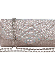 cheap -Women&#039;s Evening Bag Polyester Crystals Chain Party / Evening Holiday Black Champagne Silver Gold