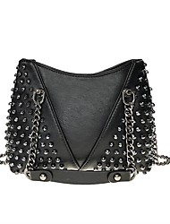 cheap -rivet small bag for women pu leather one-shoulder messenger bag personality rivet chain bag