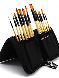 cheap -Seamiart 14-Pack Multimodal Nylon Brush Brush Set With High-End Pencil Case Watercolor Acrylic Oil Painting