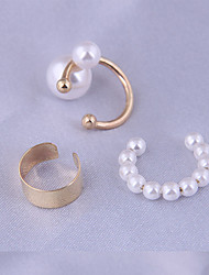 cheap -Women&#039;s Clip on Earring Earrings Earrings Set Beads Ball Stylish Simple Fashion Trendy Korean Imitation Pearl Earrings Jewelry Golden For Party Wedding Gift Engagement Festival 3pcs