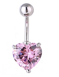 cheap -Women&#039;s Body Jewelry 3.2 cm Navel Ring / Belly Piercing AAA Cubic Zirconia White / Purple / Pink Triangle Stylish Alloy Costume Jewelry For Party / Street Summer