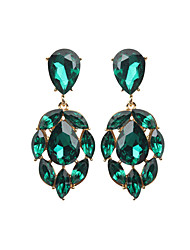 cheap -Women&#039;s Green Crystal Earrings Classic Star Crown Earrings Jewelry Green / White For Party Promise Festival 1 Pair