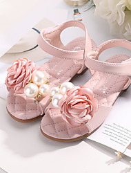 cheap -Girls&#039; Sandals Dress Shoes Princess Shoes Microfiber Little Kids(4-7ys) Toddler(2-4ys) Party Daily Flower Pink Ivory Spring Summer / Booties / Ankle Boots