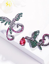 cheap -Women&#039;s Green Red Multicolor AAA Cubic Zirconia Stud Earrings Hoop Earrings Earrings Geometrical Totem Series Forever Stylish Asian Luxury Unique Design Trendy Silver Plated Earrings Jewelry Silver