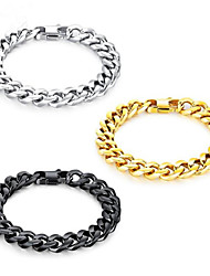 cheap -Men&#039;s Chain Bracelet Geometrical Vertical / Gold bar Fashion Titanium Steel Bracelet Jewelry Black / Silver / Gold For School Daily Work Festival