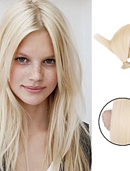 cheap -#60 Tape In Hair Extensions Human Hair 20pcs/Pack Straight Blonde Hair Extensions 14-22 Inch