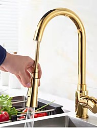 cheap -Kitchen faucet - Single Handle One Hole Electroplated Pull-out / Pull-down Centerset Modern Contemporary Kitchen Taps