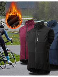 cheap -WOSAWE Men&#039;s Cycling Jacket Cycling Vest Bike Vest / Gilet Winter Fleece Jacket Jersey Sports Black Burgundy Thermal Warm High Visibility Waterproof Polyester Clothing Apparel Bike Wear / Sleeveless