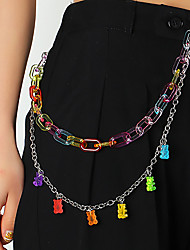 cheap -Women&#039;s Unisex Chain Belt Metal Chain Plastic Buckle Free Charm Pendent Casual Classic Party Daily Multicolor