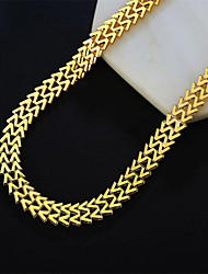 cheap -Necklace Men&#039;s Geometrical Gold Plated Vertical / Gold bar Fashion Cool Gold 50 cm Necklace Jewelry 1pc for Street Gift Daily Festival Geometric