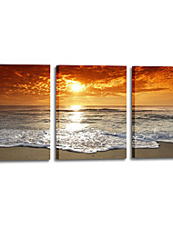 cheap -Canvas Prints Wall Art Sunset Ocean Beach Pictures White waves Photo Painting Living Room Bedroom Home Decoration Stretching Framed