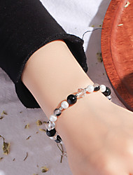 cheap -Women&#039;s Bracelet Crystal Bracelet Geometrical Ball Stylish Simple Natural Crystal Bracelet Jewelry Black 2 For Gift Holiday