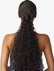 cheap -Curly Human Hair Drawstring Ponytail Extension for Black Women 8A Brazilian Kinky Curly Clip in Ponytail Extension Human Hair Pieces Natural Color 20 Inch