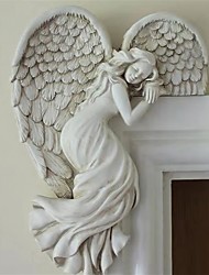 cheap -Door Frame Angel Decor Statues Ornaments with Heart-Shaped Wings Sculpture Angel in Your Corner Resin Wall Sculpture Crafts for Home Garden Decoration