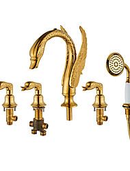 cheap -Bathroom Sink Faucet - Widespread Electroplated Widespread Two Handles Two HolesBath Taps