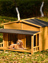 cheap -Go 47.2 Dog House Wooden Outdoor with Door Windows Pet Log Cabin Kennel Weather Resistant Waterproof with Removable Roof Home Pet Furniture for Small Medium Large Animals