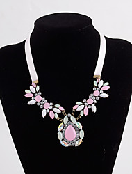 cheap -Necklace Women&#039;s Geometrical Rhinestone Multicolor Resin Luxury Vintage Pink 40 cm Necklace Jewelry 1pc for Street Gift Prom Geometric