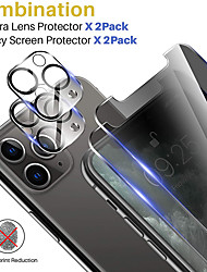 cheap -[2 Sets] For iPhone 13 12 Pro Max mini 11 Pro Max 2 Pack Camera Lens Protector + 2 Pack Privacy Screen Protector HD Tempered Glass Anti Spy Anti Scratch