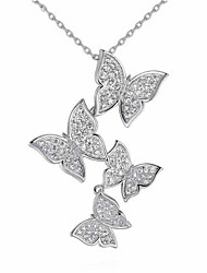 cheap -Pendant Necklace Women&#039;s Geometrical Cubic Zirconia 18K Gold Butterfly Fashion Lovely Rose Gold Silver 45+5 cm Necklace Jewelry 1pc for School Gift Daily Festival Geometric