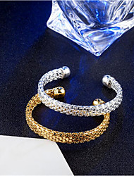 cheap -Women&#039;s Cuff Bracelet Geometrical Vertical / Gold bar Fashion Copper Bracelet Jewelry Golden / Silver For Gift Daily Work Festival