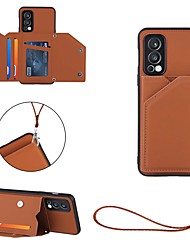 cheap -Phone Case For OnePlus Back Cover OnePlus 9 Pro OnePlus Nord 2 Card Holder with Stand Single Sided Solid Colored PU Leather