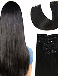 cheap -Clip in Hair Extensions 20 Inch 70 Gram 7pcs Natural Black Clip in Human Hair Extensions, 100% Remy Human Hair Clip in Hair Extensions for Black Women 1B 2-3 Sets for Full Head