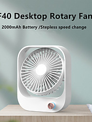 cheap -F40 Desktop Rotary Fan Portable Quiet Operation 2000mAh Battery Stepless Speed Change Strong Airflow USB Charging Portable Handheld Electric Fan