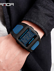 cheap -SANDA Digital Watch for Men Digital Digital Stylish Stylish Tactical Watch Waterproof Calendar Alarm Clock Plastic PU Leather Fashion