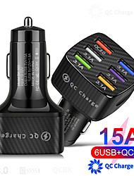 cheap -Factory Outlet 15W Output Power 6*USB Ports Car USB Charger Socket QC 3.0 CE Certified For Cellphone Universal D2 1 PC